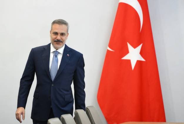 Russia Turkey 9190451 17.06.2026 Turkish Foreign Minister Hakan Fidan walks to take his seat before a meeting with Russian Security Council Secretary Sergei Shoigu in Moscow, Russia. Grigory Sysoev Sputnik Moscow Russia  Copyright: xGrigoryxSysoevx