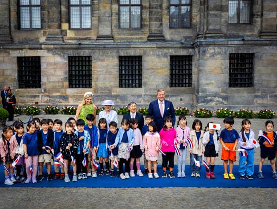 17-06-2026 Statevisit Queen Maxima and King Willem-Alexander with Emperor Naruhito of Japan and Empress Masako during the welcome ceremony at the Dam in Amsterdam on the 1st day of the 3 day statevisit to the Netherlands Â  Copyright: xPPEx