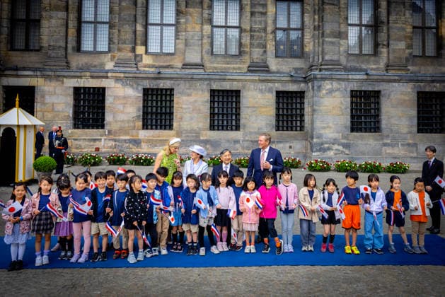 17-06-2026 Statevisit Queen Maxima and King Willem-Alexander with Emperor Naruhito of Japan and Empress Masako during the welcome ceremony at the Dam in Amsterdam on the 1st day of the 3 day statevisit to the Netherlands Â  Copyright: xPPEx