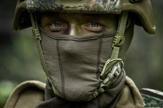 LOHHEIDE - A soldier during the military exercise Fighter Lion at a training ground in Germany. The largest army exercise of 2026 focuses on defending the Netherlands and NATO territory in a changing security situation. VINCENT JANNINK netherlands out - belgium out  Copyright: xx x561245751x originalFilename: 561245751.jpg
