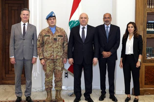 Lebanese President Aoun receives UNIFIL commander in Beirut BEIRUT, LEBANON - JUNE 17: (----EDITORIAL USE ONLY - MANDATORY CREDIT - ‘LEBANESE PRESIDENCY HANDOUT - NO MARKETING NO ADVERTISING CAMPAIGNS - DISTRIBUTED AS A SERVICE TO CLIENTS----) Lebanese President Joseph Aoun (C) receives United Nations Interim Force in Lebanon (UNIFIL) Commander Diodato Abagnara (2nd L) during a meeting in Beirut, Lebanon on June 17, 2026. Lebanese Presidency Handout Anadolu Beirut Lebanon. Editorial use only. Please get in touch for any other usage.  Copyright: x2026xAnadoluxLebanesexPresidencyx xHandoutx