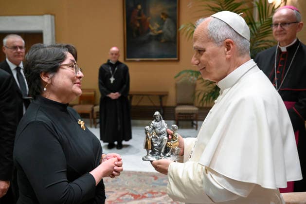 ITALY - POPE LEO XIV RECEIVES IN PRIVATE AUDIENCE MEMEBERS OF THE CENTER FOR RESERCH AND TRAINING OF THE PROTECTION OF THE CHILD IN LATIN AMERICA IN THE VATICAN- 2026 6 17 Italy, Rome, Vatican, 2026 6 17 Pope Leo XIV Receives in private audience Members of the Center for Research and Training on the Protection of the Child in Latin America in the Vatican EDITORIAL USE ONLY - NO BOOKS Copyright: xVATICANxMEDIAx