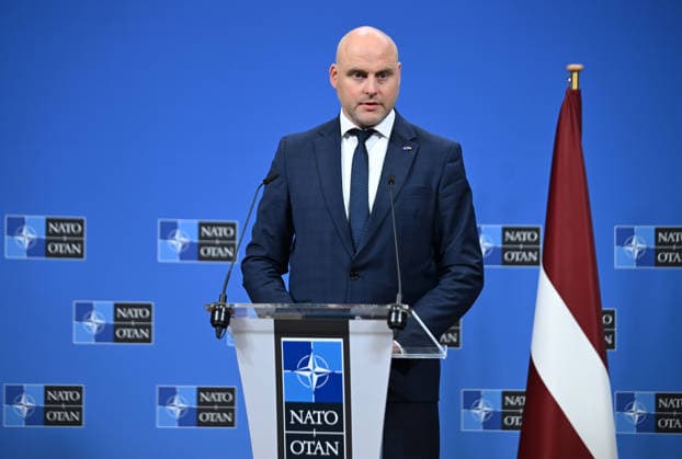 Mark Rutte - Andris Kulbergs press conference in Brussels BRUSSELS, BELGIUM -JUNE 17: NATO Secretary General Mark Rutte (not seen) and Latvian Prime Minister Andris Kulbergs hold a joint press conference at NATO headquarters on June 17, 2026, in Brussels, Belgium. Dursun Aydemir Anadolu Brussels Belgium. Editorial use only. Please get in touch for any other usage.  Copyright: x2026xAnadoluxDursunxAydemirx