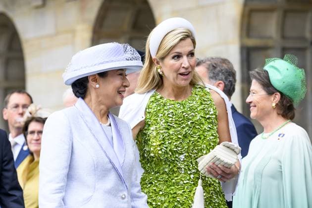 Amsterdam, The Netherlands, 2026-06-17 10:13:25 AMSTERDAM, 17-06-2026, Dam Square At the invitation of King Willem-Alexander and Queen Maxima, Emperor Naruhito of Japan is paying a state visit to the Netherlands. Emperor Naruhito is accompanied by Her Majesty Empress Masako. The state visit is a confirmation of the close and historic relationship between Japan and the Netherlands. The countries share 426 years of bilateral relations. PHOTO: NLBeeld Patrick van Emst In the photo: King Willem-Alexander and Queen Maxima officially welcome Emperor Naruhito and Empress Masako at Dam Square in Amsterdam. After the delegations are introduced, the Royal Military Band Johan Willem Friso plays the national anthems of both countries. This is follo  Copyright: xx x