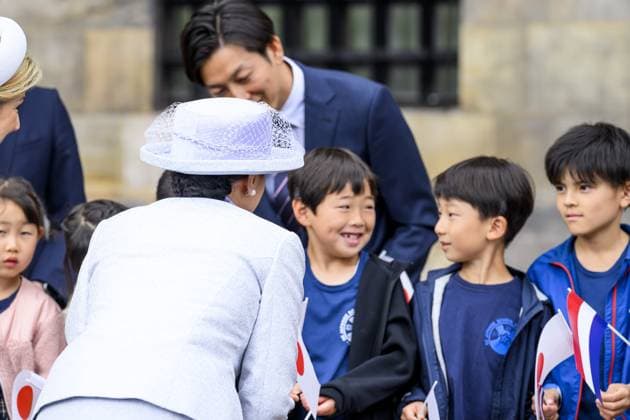 Amsterdam, The Netherlands, 2026-06-17 10:14:50 AMSTERDAM, 17-06-2026, Dam Square At the invitation of King Willem-Alexander and Queen Maxima, Emperor Naruhito of Japan is paying a state visit to the Netherlands. Emperor Naruhito is accompanied by Her Majesty Empress Masako. The state visit is a confirmation of the close and historic relationship between Japan and the Netherlands. The countries share 426 years of bilateral relations. PHOTO: NLBeeld Patrick van Emst In the photo: King Willem-Alexander and Queen Maxima officially welcome Emperor Naruhito and Empress Masako at Dam Square in Amsterdam. After the delegations are introduced, the Royal Military Band Johan Willem Friso plays the national anthems of both countries. This is follo  Copyright: xx x