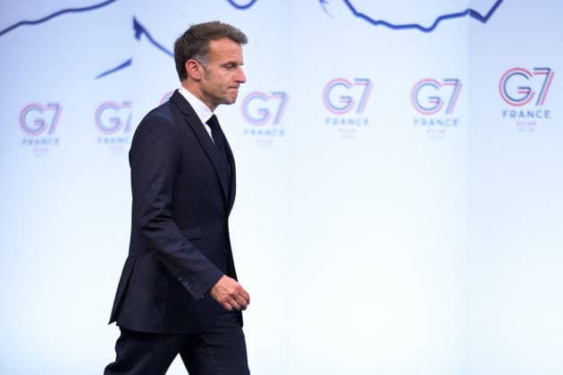 G7 Summit - Macron Closing Press Conference French President Emmanuel Macron speaks during the closing press conference of the G7 summit, in Evian, eastern France, on June 17, 2026. Photo by Ammar Abd Rabbo ABACAPRESS.COM Evian France  Copyright: xAbdxRabboxAmmar ABACAx
