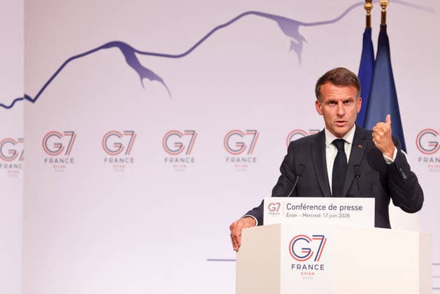 French President Emmanuel Macron during the closing press conference of the G7 summit in Évian-les-Bains, France, on June 17, 2026. Dominique Jacovides Bestimage French President Emmanuel Macron during the closing press conference of the G7 summit in Évian-les-Bains, France, on June 17, 2026 Évian-les-Bains France,detected_source_language  Copyright: xDOMINIQUExJACOVIDESx xBESTIMAGExDOMINIQUExJACOVIDESx xBESTIMAGEx