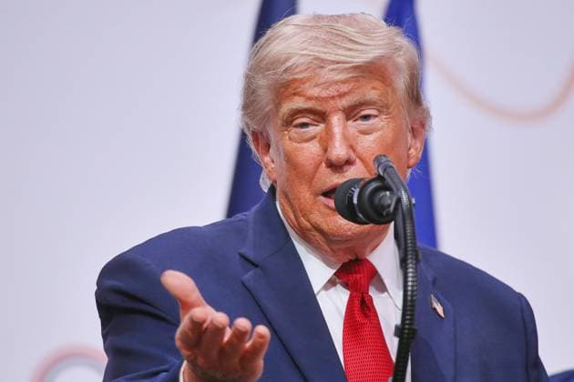 Évian-les-Bains, Frankreich, 17.06.2026: G7-Gipfel: US-Präsident Donald Trump gibt am letzten Gipfeltag eine Pressekonferenz *** Évian-les-Bains, France, June 17, 2026 G7 Summit Copyright: xdtsxNachrichtenagenturx dts_123726