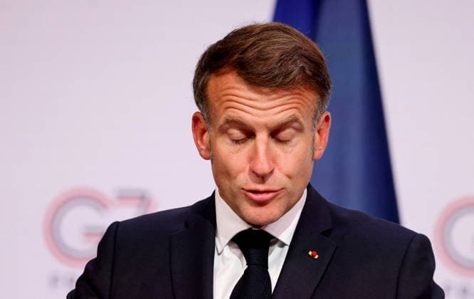French President Emmanuel Macron during the closing press conference of the G7 summit in Évian-les-Bains, France, on June 17, 2026. Dominique Jacovides Bestimage French President Emmanuel Macron during the closing press conference of the G7 summit in Évian-les-Bains, France, on June 17, 2026 Évian-les-Bains France,detected_source_language  Copyright: xDOMINIQUExJACOVIDESx xBESTIMAGExDOMINIQUExJACOVIDESx xBESTIMAGEx
