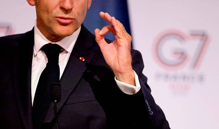 French President Emmanuel Macron during the closing press conference of the G7 summit in Évian-les-Bains, France, on June 17, 2026. Dominique Jacovides Bestimage French President Emmanuel Macron during the closing press conference of the G7 summit in Évian-les-Bains, France, on June 17, 2026 Évian-les-Bains France,detected_source_language  Copyright: xDOMINIQUExJACOVIDESx xBESTIMAGExDOMINIQUExJACOVIDESx xBESTIMAGEx