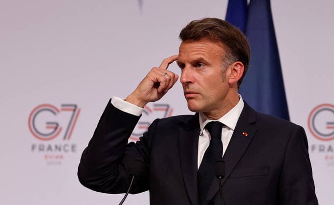 French President Emmanuel Macron during the closing press conference of the G7 summit in Évian-les-Bains, France, on June 17, 2026. Dominique Jacovides Bestimage French President Emmanuel Macron during the closing press conference of the G7 summit in Évian-les-Bains, France, on June 17, 2026 Évian-les-Bains France,detected_source_language  Copyright: xDOMINIQUExJACOVIDESx xBESTIMAGExDOMINIQUExJACOVIDESx xBESTIMAGEx