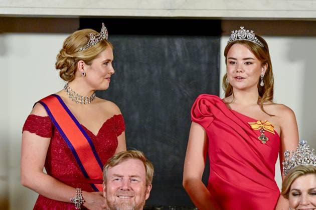 Amsterdam, The Netherlands, 2026-06-17 19:39:22 AMSTERDAM, 17-06-2026, Royal Palace Amsterdam At the invitation of King Willem-Alexander and Queen Maxima, Emperor Naruhito of Japan is paying a state visit to the Netherlands. Emperor Naruhito is accompanied by Her Majesty Empress Masako. The state visit is a confirmation of the close and historic relationship between Japan and the Netherlands. The countries share 426 years of bilateral relations. PHOTO: NLBeeld POOL Mischa Schoemaker In the photo: The Royal Couple hosts a state banquet at the Royal Palace Amsterdam. King Willem-Alexander and Emperor Naruhito deliver a speech. Also present at the state banquet are the Princess of Orange Princess Amalia, Princess Ariane, Princess Beatrix,  Copyright: xx x