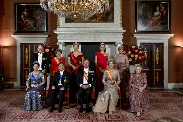Amsterdam, The Netherlands, 2026-06-17 19:38:34 AMSTERDAM, 17-06-2026, Royal Palace Amsterdam At the invitation of King Willem-Alexander and Queen Maxima, Emperor Naruhito of Japan is paying a state visit to the Netherlands. Emperor Naruhito is accompanied by Her Majesty Empress Masako. The state visit is a confirmation of the close and historic relationship between Japan and the Netherlands. The countries share 426 years of bilateral relations. PHOTO: NLBeeld POOL Mischa Schoemaker In the photo: The Royal Couple hosts a state banquet at the Royal Palace Amsterdam. King Willem-Alexander and Emperor Naruhito deliver a speech. Also present at the state banquet are the Princess of Orange Princess Amalia, Princess Ariane, Princess Beatrix,  Copyright: xx x