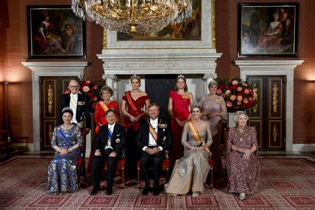 Amsterdam, The Netherlands, 2026-06-17 19:38:36 AMSTERDAM, 17-06-2026, Royal Palace Amsterdam At the invitation of King Willem-Alexander and Queen Maxima, Emperor Naruhito of Japan is paying a state visit to the Netherlands. Emperor Naruhito is accompanied by Her Majesty Empress Masako. The state visit is a confirmation of the close and historic relationship between Japan and the Netherlands. The countries share 426 years of bilateral relations. PHOTO: NLBeeld POOL Mischa Schoemaker In the photo: The Royal Couple hosts a state banquet at the Royal Palace Amsterdam. King Willem-Alexander and Emperor Naruhito deliver a speech. Also present at the state banquet are the Princess of Orange Princess Amalia, Princess Ariane, Princess Beatrix,  Copyright: xx x