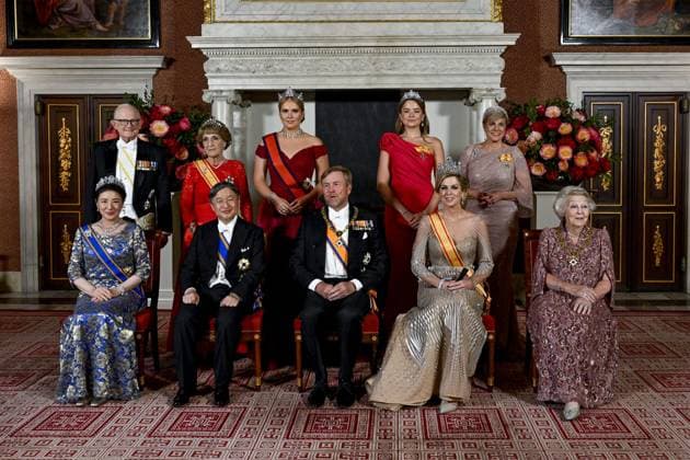 Amsterdam, The Netherlands, 2026-06-17 19:38:36 AMSTERDAM, 17-06-2026, Royal Palace Amsterdam At the invitation of King Willem-Alexander and Queen Maxima, Emperor Naruhito of Japan is paying a state visit to the Netherlands. Emperor Naruhito is accompanied by Her Majesty Empress Masako. The state visit is a confirmation of the close and historic relationship between Japan and the Netherlands. The countries share 426 years of bilateral relations. PHOTO: NLBeeld POOL Mischa Schoemaker In the photo: The Royal Couple hosts a state banquet at the Royal Palace Amsterdam. King Willem-Alexander and Emperor Naruhito deliver a speech. Also present at the state banquet are the Princess of Orange Princess Amalia, Princess Ariane, Princess Beatrix,  Copyright: xx x
