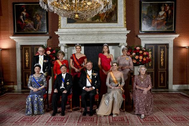 Amsterdam, The Netherlands, 2026-06-17 19:38:36 AMSTERDAM, 17-06-2026, Royal Palace Amsterdam At the invitation of King Willem-Alexander and Queen Maxima, Emperor Naruhito of Japan is paying a state visit to the Netherlands. Emperor Naruhito is accompanied by Her Majesty Empress Masako. The state visit is a confirmation of the close and historic relationship between Japan and the Netherlands. The countries share 426 years of bilateral relations. PHOTO: NLBeeld POOL Mischa Schoemaker In the photo: The Royal Couple hosts a state banquet at the Royal Palace Amsterdam. King Willem-Alexander and Emperor Naruhito deliver a speech. Also present at the state banquet are the Princess of Orange Princess Amalia, Princess Ariane, Princess Beatrix,  Copyright: xx x