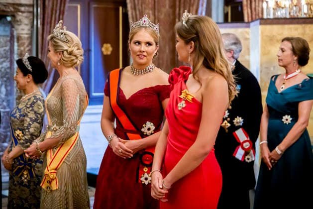 17-06-2026 Gala Queen Maxima and King Willem-Alexander with Emperor Naruhito of Japan and Empress Masako and Princess Amalia and Princess Ariane during the statebanquet at the Dam palace in Amsterdam on the 1st day of the 3 day statevisit to the Netherlands Â  Copyright: xPPEx