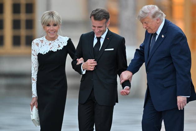 US President Trump - French President Macron meeting in Versailles VERSAILLES, FRANCE - JUNE 17: US President Donald Trump and French President Emmanuel Macron attend a dinner at the Palace of Versailles, officially marking the 250th anniversary of US independence and celebrating the longstanding relationship between France and the United States, in Versailles, France on June 17, 2026. Mustafa Yalcin Anadolu Versailles France. Editorial use only. Please get in touch for any other usage.  Copyright: x2026xAnadoluxMustafaxYalcinx