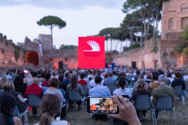 IPA85796811 - The Silent Storm, a shared, collective reading experience conceived by Alessandro Baricco at the Palatino Stadium in Rome. Thousands of people read Fyodor Dostoevsky™s *White Nights* at the same time.  Copyright: xMatteoxNardonex xx 85796811