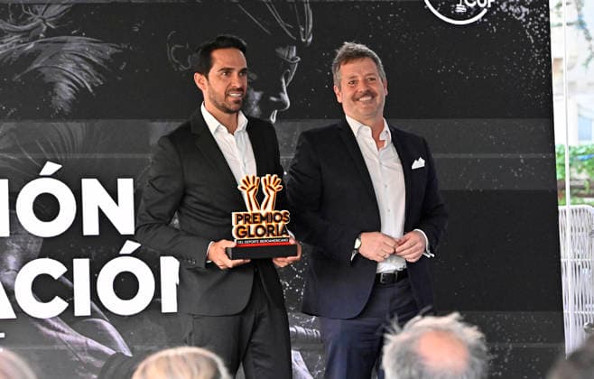 Ibero-American Sports Glory Awards Ceremony Alberto Contador and Mariano de Paco Serrano during the Ibero-American Sports Glory Awards Ceremony on June 17, 2026, in Madrid, Spain. The GLORIA Ibero-American Sports Awards recognize individuals, institutions, and organizations that use sports as a tool for social transformation, promoting inclusion, innovation, sustainability, education, and economic development. JUNE 17, 2026 Madrid, Spain,detected_source_language  Copyright: xFranciscoxGuerrax 7604875