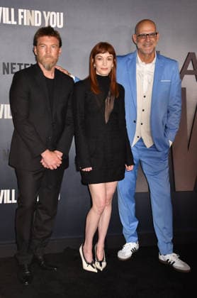 NEW YORK, NY - JUNE 17: Sam Worthington, Britt Lower and Harlan Coben at the Netflix premiere the New Harlan Coben series, I Will Find You on June 17, 2026 at The Plaza Hotel in New York City. Copyright: xmpi099 MediaPunchx