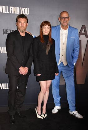 NEW YORK, NY - JUNE 17: Sam Worthington, Britt Lower and Harlan Coben at the Netflix premiere the New Harlan Coben series, I Will Find You on June 17, 2026 at The Plaza Hotel in New York City. Copyright: xmpi099 MediaPunchx