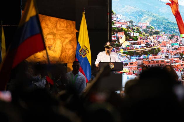 June 17, 2026, Medellin, Antioquia, Colombia: Colombian president Gustavo Petro takes part during a public event in the city of Medellin, Colombia June 17, 2026. Medellin Colombia - ZUMAvp1_ 20260617_zia_vp1_002 Copyright: xCamiloxMorenox