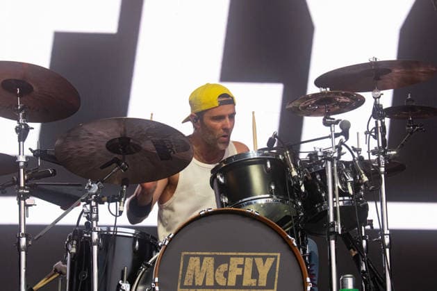 McFly in concert at Thetford Forest, Thetford, UK Thetford, UK, 17 June, 2026. McFly in concert. Pictured left to right, Harry Judd., Credit:Stephen Keable Avalon UK, Norfolk, Thetford, Thetford Forest  Copyright: xStephenxKeablex xAvalonx 1110847552