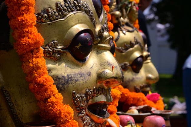 June 18, 2026, Kathmandu, Bagmati, Nepal: The sacred 16th-century Bhairava masks are pictured in a procession as they depart the National Museum of Nepal in Chhauni, Kathmandu, on June 18, 2026, en route to their original shrine in Dolakha after more than three decades abroad. The revered masks were stolen in March 1994 and later trafficked internationally before entering museum circulation in the United States. Following provenance research and legal coordination between Nepali authorities and the Manhattan District AttorneyÃ¢â‚¬â ¢s Office, the masks were formally returned and repatriated to Nepal in December 2023. Their return marks a significant milestone in ongoing efforts to restore stolen cultural heritage to its place of origin and - ZUMAs330 20260618_zsp_s330_006 Copyright: xSafalxPrakashxShresthax
