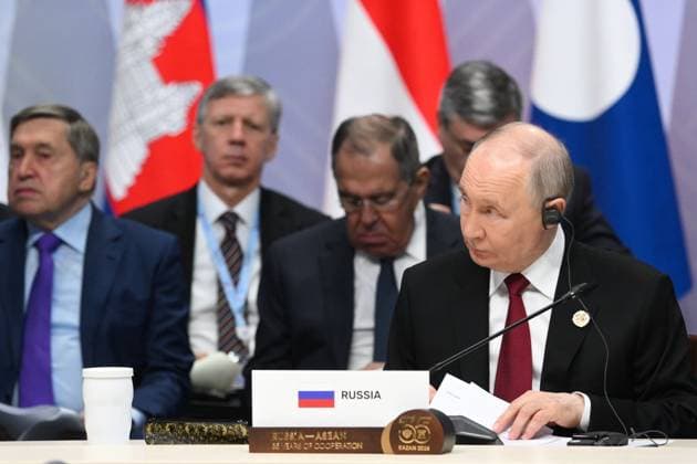 Russia ASEAN Summit 9191039 18.06.2026 Russian President Vladimir Putin attends a plenary session of the Russia-ASEAN Summit in Kazan, Republic of Tatarstan, Russia. Kristina Solovyova Sputnik Kazan Republic of Tatarstan Russia  Copyright: xKristinaxSolovyovax