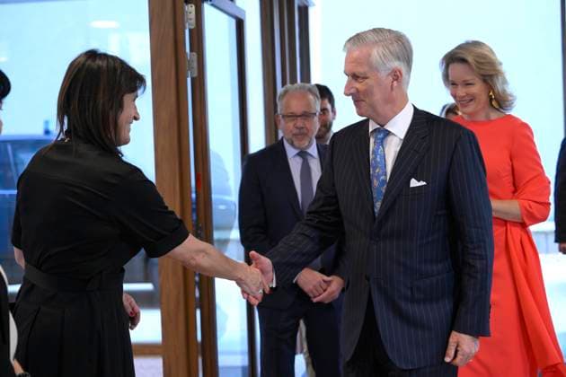 King Philippe And Queen Mathilde Visit Media Square EVERE, BELGIUM - JUNE 18: King Philippe of Belgium and Queen Mathilde of Belgium pictured with Jean-Paul Philippot, CEO RTBF and Jacqueline Galant (MR), Walloon Minister for the Civil Service, Administrative Simplification and Sports Infrastructure visiting Media Square, the RTBF s new headquarters in Brussels.on June 18, 2026 in Evere, Belgium, 18 06 2026 Evere Belgium  Copyright: xPhilipxReynaersx