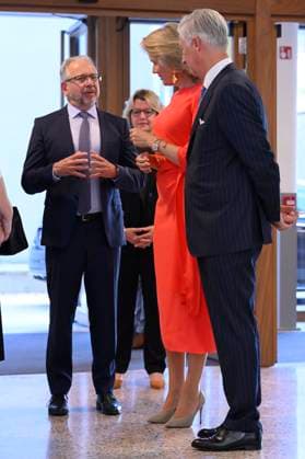 King Philippe And Queen Mathilde Visit Media Square EVERE, BELGIUM - JUNE 18: King Philippe of Belgium and Queen Mathilde of Belgium pictured with Jean-Paul Philippot, CEO RTBF, Jacqueline Galant (MR), Walloon Minister for the Civil Service, Administrative Simplification and Sports Infrastructure and Joelle Milquet visiting Media Square, the RTBF s new headquarters in Brussels.on June 18, 2026 in Evere, Belgium, 18 06 2026 Evere Belgium  Copyright: xPhilipxReynaersx