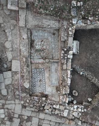 Depiction of the 3rd-Century river god Young Eurymedon discovered in Aspendos ANTALYA, TURKIYE - JUNE 18: (----EDITORIAL USE ONLY MANDATORY CREDIT - TURKISH MINISTRY OF CULTURE AND TOURISM HANDOUT - NO MARKETING NO ADVERTISING CAMPAIGNS - DISTRIBUTED AS A SERVICE TO CLIENTS----) Archaeologists uncover a mosaic-decorated architectural structure measuring approximately 6 by 25 meters during excavations carried out in the eastern square of Theatre Street, which connects the Acropolis of Aspendos with the theater in Antalya, Turkiye on June 18, 2026. Based on its iconographic features and comparable examples, the figure is identified as the Young Eurymedon, the river god of Aspendos, symbolizing the Eurymedon River that gave life to the  Copyright: x2026xAnadoluxTurxMinistryxofxCulturexandxTourismx