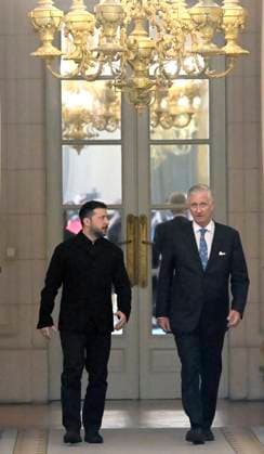 The King Receives Zelensky BRUSSELS, BELGIUM - JUNE 18 : King Philippe receives Volodymyr Zelensky, President of Ukraine, for lunch at the Royal Palace in Brussels..on June 18, 2026 in Brussels, Belgium, 18 06 2026 Brussels Belgium  Copyright: xBertxVanxDenxBrouckex