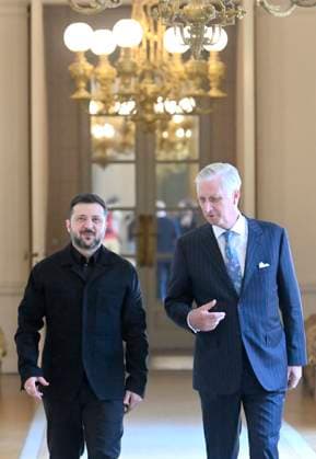 The King Receives Zelensky BRUSSELS, BELGIUM - JUNE 18 : King Philippe receives Volodymyr Zelensky, President of Ukraine, for lunch at the Royal Palace in Brussels..on June 18, 2026 in Brussels, Belgium, 18 06 2026 Brussels Belgium  Copyright: xBertxVanxDenxBrouckex