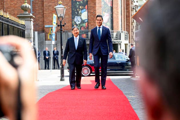 18-06-2026 Statevisit Emperor Naruhito of Japan and Prime Minister Rob Jetten during a lunch at the Mauritshuis in The Hague on the 2nd day of the 3 day statevisit to the Netherlands. Â  Copyright: xPPEx