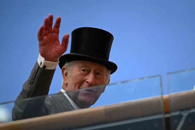 Royal Ascot 2026 BERKSHIRE, UNITED KINGDOM - JUNE 18: King Charles III and Queen Camilla (not seen) attend the third day of the traditional Royal Ascot horse racing event, which has been held since 1711, in Berkshire, United Kingdom on June 18, 2026. Rasid Necati Aslim Anadolu Berkshire United Kingdom. Editorial use only. Please get in touch for any other usage.  Copyright: x2026xAnadoluxRasidxNecatixAslimx