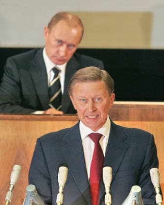 Vladimir Putin,Sergei Ivanov (l-r)Vladimir Putin and russian defence minister Sergei Ivanov at the meeting of High Commanding Officers of Russian Defence Ministry. Copyright: xPhotoXPressx
