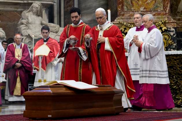 IPA85828405 - Italy, Rome, Vatican, June 18, 2026. Pope Leo XIV attends the funeral of Italian Cardinal Camillo Ruini at St. Peter s Basilica in the Vatican. Photograph by VATICAN MEDIA Catholic Press Photo  Copyright: xVATICANxMEDIx xVATICANxMEDIx 85828405