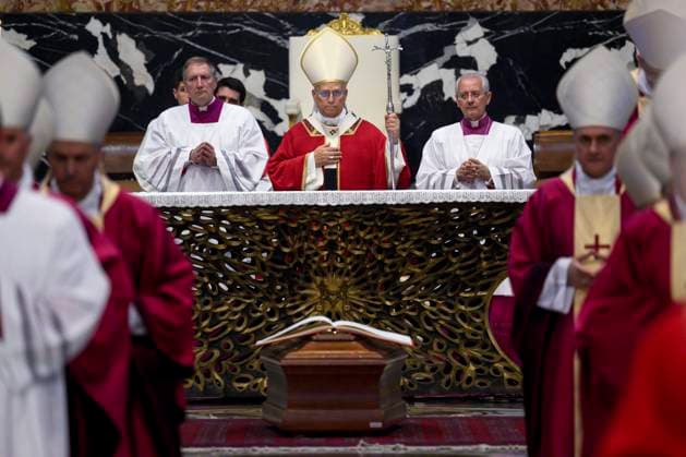 IPA85828416 - Italy, Rome, Vatican, June 18, 2026. Pope Leo XIV attends the funeral of Italian Cardinal Camillo Ruini at St. Peter s Basilica in the Vatican. Photograph by VATICAN MEDIA Catholic Press Photo  Copyright: xVATICANxMEDIx xVATICANxMEDIx 85828416