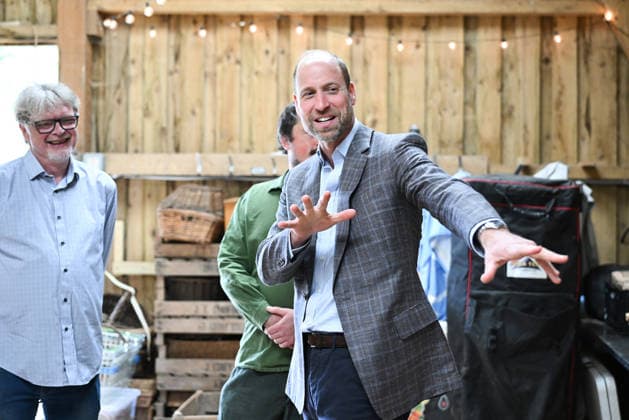 The Prince of Wales Visits The Apricot Centre TOTNES, ENGLAND - JUNE 18: Prince William, Prince of Wales smiles during his visit to the Apricot Centre, a carbon-negative farm and wellbeing service on June 18, 2026 in Totnes, England. The Prince will tour the farm and hear how the Apricot Centre has evolved into a financially viable and environmentally pioneering enterprise., Credit:Hugh Hastings PA ROTA - B68 Avalon United Kingdom, England, Totnes  Copyright: xHughxHastingsx xPAxROTAx-xB68x xAvalonx 1111092021