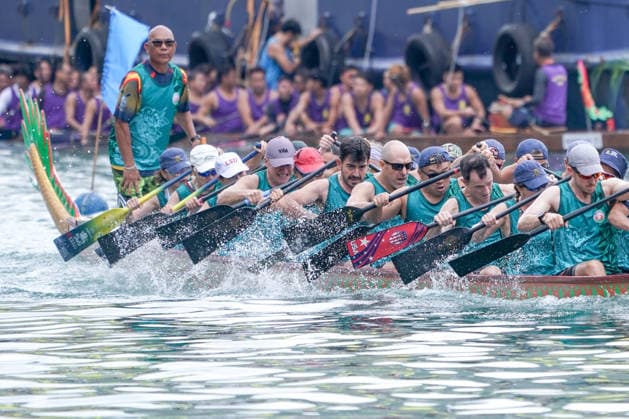 HONG KONG, CHINA - JUNE 19: Competitors paddle during a dragon boat race at Aberdeen Typhoon Shelter on June 19, 2026 in Hong Kong, China. The Dragon Boat Festival, or Duanwu, falls on the 5th day of the 5th lunar month (June 19 this year). Its signature tradition, dragon boat racing, dates back over 2,000 years.  Copyright: xChinaxNewsxServicex 111649154497
