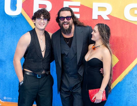 Nakoa-Wolf Momoa, Jason Momoa, Lola Iolani Momoa attends Supergirl UK Sneak Peak Fan Event at Cineworld Leicester Square in London, England. UK. Thursday 18th June 2026. Copyright: xJamesxWarrenx ae7n1675