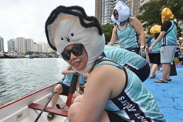 RECORD DATE NOT STATED HONG KONG-CULTURE DRAGON BOAT FESTIVAL Cosplayer cosplaying Oyster on a dragon boat race in Aberdeen Promenade at Dragon Boat Festival (Tuen Ng festival), Hong Kong, June 19, 2026. NEXPHER Kobe Li Hong Kong