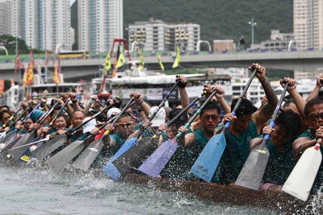 RECORD DATE NOT STATED HONG KONG-CULTURE DRAGON BOAT FESTIVAL A dragon boat race in Aberdeen Promenade at Dragon Boat Festival (Tuen Ng festival), Hong Kong, June 19, 2026. NEXPHER Kobe Li Hong Kong