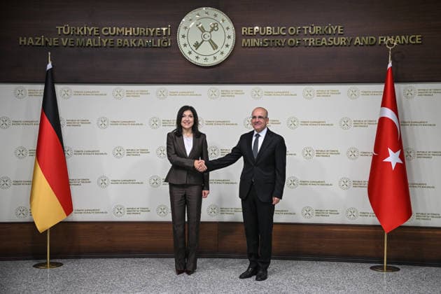 Mehmet Simsek - Katherina Reiche meeting in Turkiye s Ankara ANKARA, TURKIYE - JUNE 19: Turkish Treasury and Finance Minister Mehmet Simsek meets with German Economy and Energy Minister Katherina Reiche in Ankara, Turkiye on June 19, 2026. Abdullah Guclu Anadolu Ankara Turkey. Editorial use only. Please get in touch for any other usage.  Copyright: x2026xAnadoluxAbdullahxGuclux