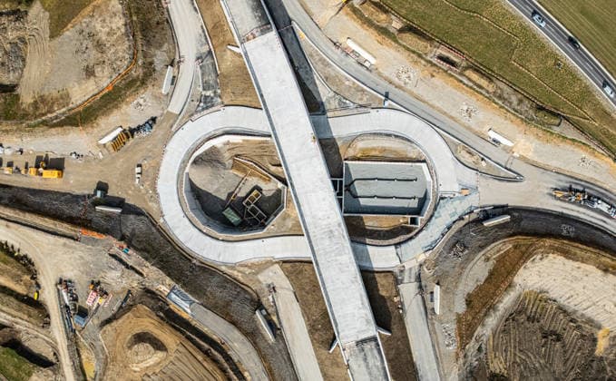 Drone footage of the major infrastructure construction site in G Glattfelden, Switzerland, 1st Mar 2026: Drone footage of the major construction site at the Chrüzstrasse roundabout. The expansion of Schaffhauserstrasse in the Zurich lowlands shows the current construction progress and the future traffic flow from above. *** Drone footage of the major infrastructure construction site in G Glattfelden, Switzerland, March 1, 2026. Drone footage of the major construction site at the Chrüzstrasse roundabout. The expansion of Schaffhauserstrasse in the Zurich lowlands shows the current construction progress and the future traffic flow from above.,detected_source_language Copyright: xAndreasxHaasx