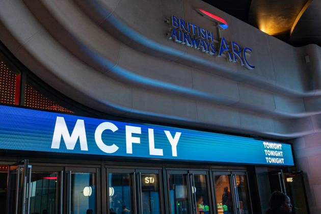 McFly play at British Airways Arc in London, UK - 18 Jun 2026 A house view with the Mcfly sign seen at British Airways Arc, the newest venue in Olympia. London United Kingdom Copyright: xBonniexBritainx xSOPAxImagesx FLZ05869
