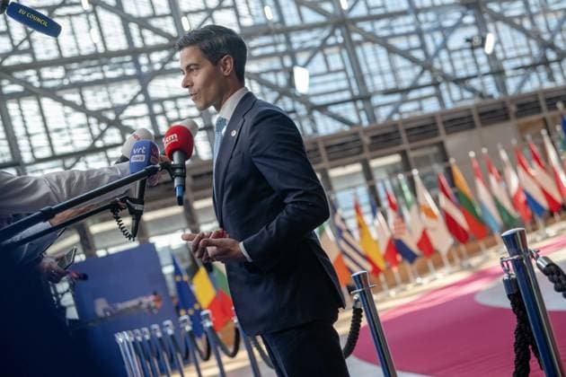 BRUSSELS - Prime Minister Rob Jetten during the second day of the European Council. The leaders of the EU countries are meeting to discuss, among other things, Ukraine and the Middle East. JONAS ROOSENS ANP netherlands out - belgium out  Copyright: xx x561420037x originalFilename: 561420037.jpg