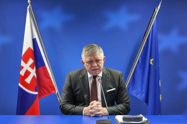 Brüssel, Belgien, 19.06.2026: Justus-Lipsius-Gebäude: EU-Gipfel: Robert Fico, Ministerpräsident der Slowakei *** Brussels, Belgium, June 19, 2026; Justus Lipsius Building; EU Summit; Robert Fico, Prime Minister of Slovakia,detected_source_language Copyright: xdtsxNachrichtenagenturx dts_124056